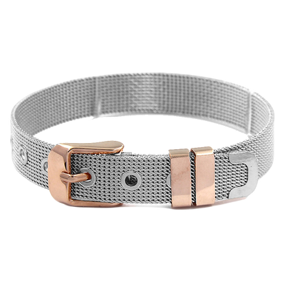 Mesh bracelet - silver / rose gold